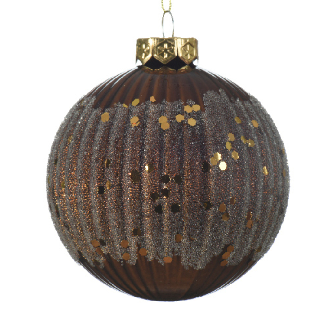 Glas-Kugel - Kupfer mit Verzierung K062593-c