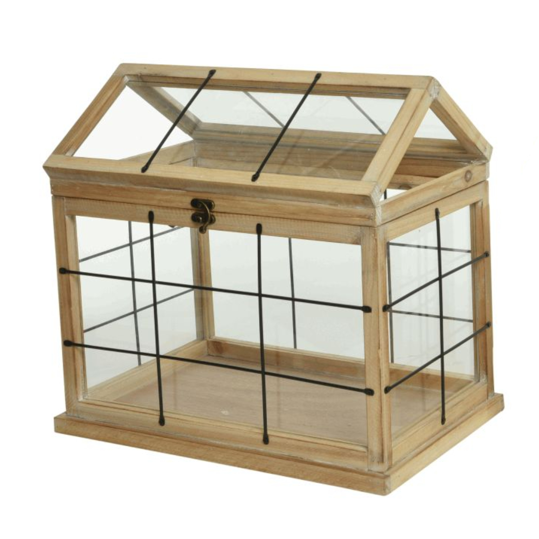 Deko Gewächshaus aus Tannenholz - 39,5cm