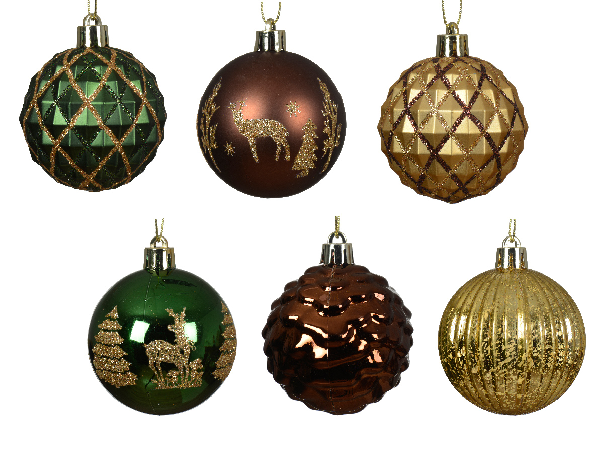 12er Set Weihnachtskugeln 