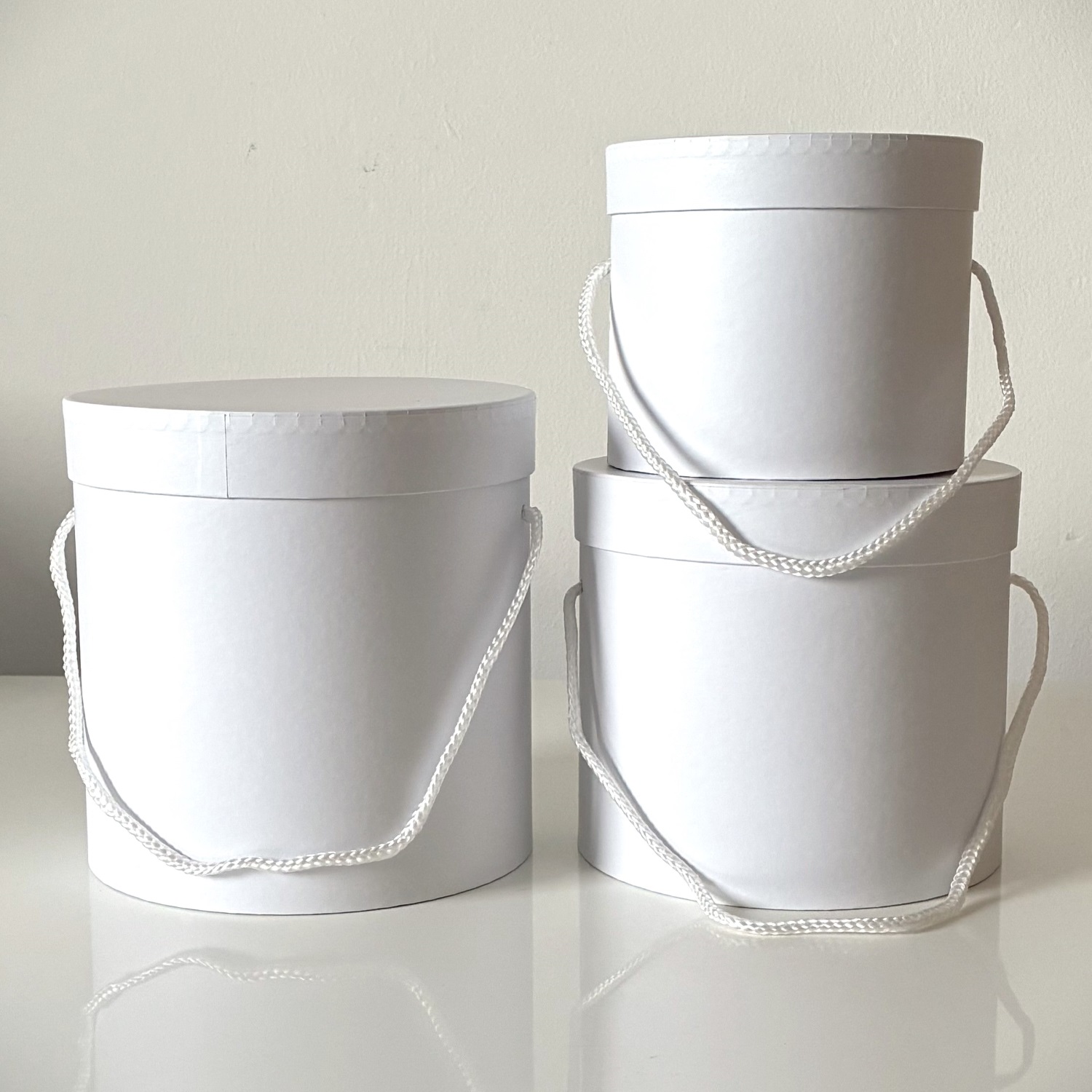 Pappschachtel Set Weiß (3 Stck)