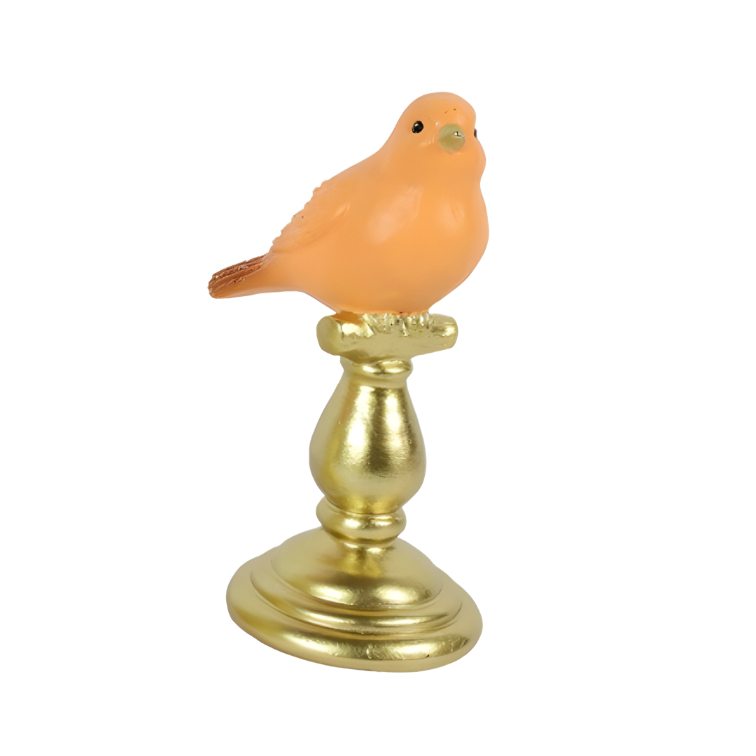 Vogel auf Fuß 16,5cm - Orange