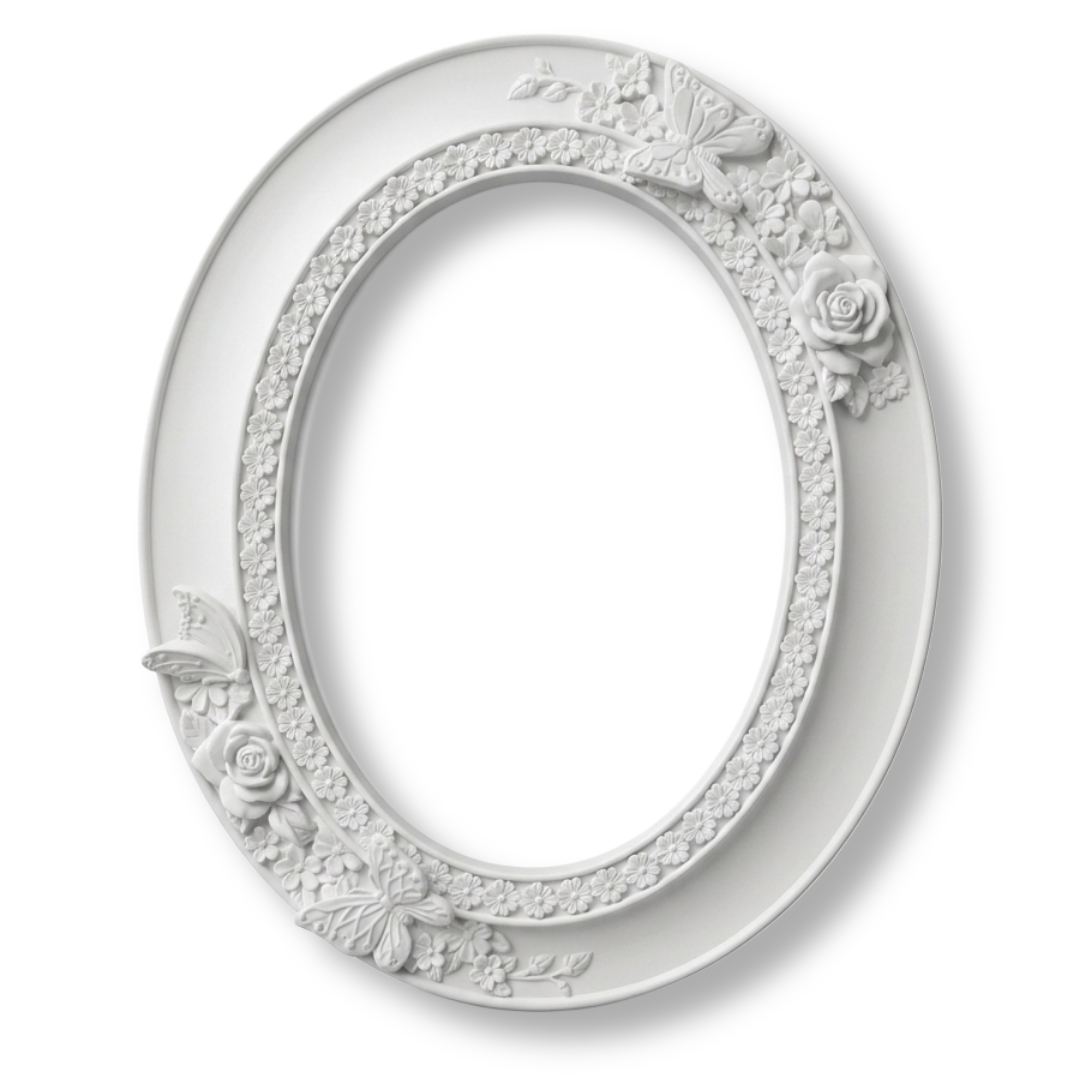 Dekorrahmen aus MDF mit Verzierungen Oval